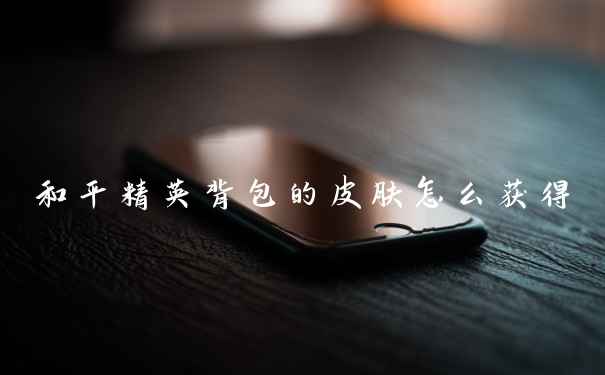 和平精英背包的皮肤怎么获得