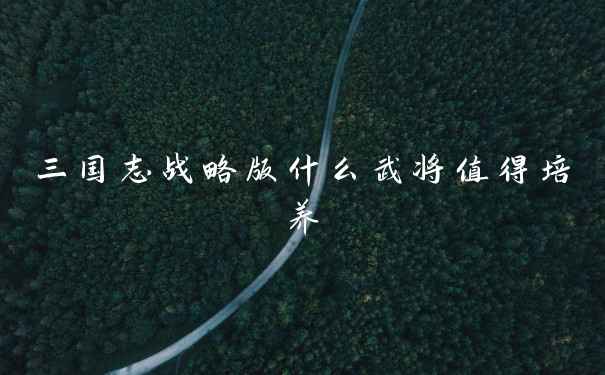 三国志战略版什么武将值得培养