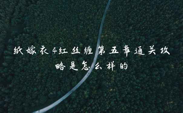 纸嫁衣4红丝缠第五章通关攻略是怎么样的