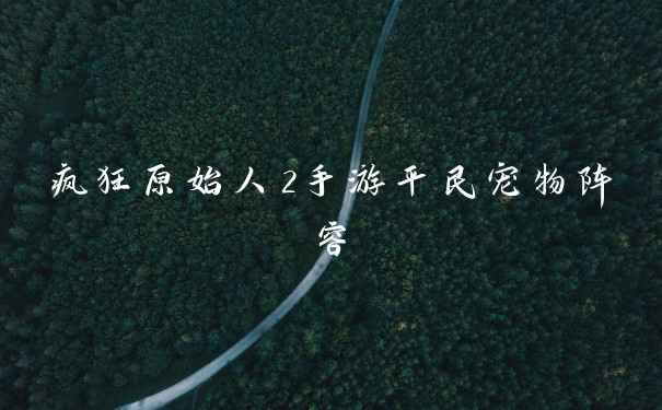 疯狂原始人2手游平民宠物阵容