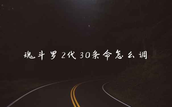 魂斗罗2代30条命怎么调