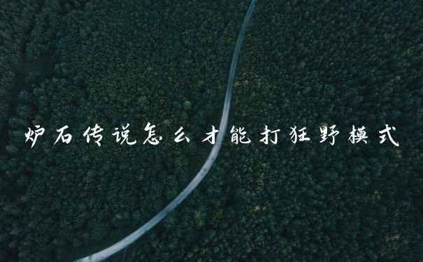 炉石传说怎么才能打狂野模式