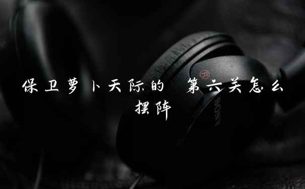 保卫萝卜天际的 第六关怎么摆阵