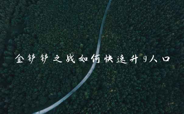 金铲铲之战如何快速升9人口