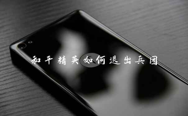 和平精英如何退出兵团
