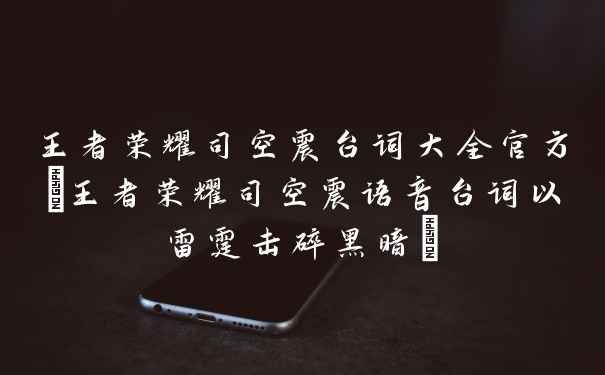 王者荣耀司空震台词大全官方(王者荣耀司空震语音台词以雷霆击碎黑暗)