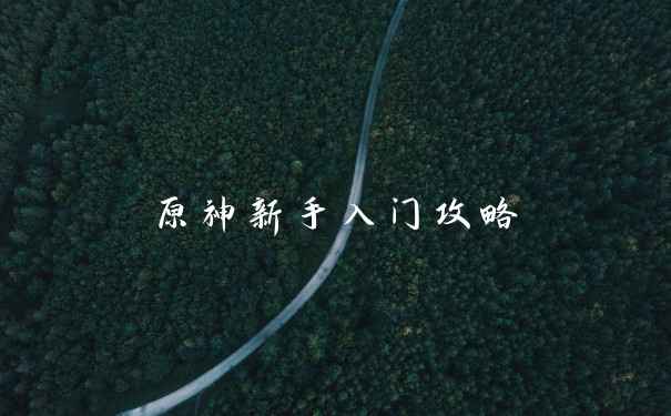 原神新手入门攻略