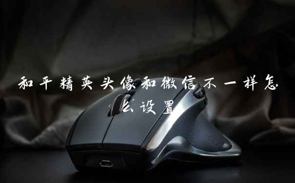 和平精英头像和微信不一样怎么设置