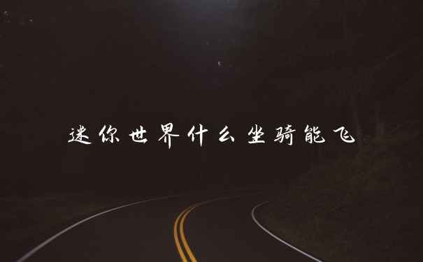 迷你世界什么坐骑能飞