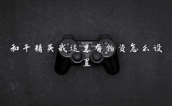 和平精英我这里有物资怎么设置