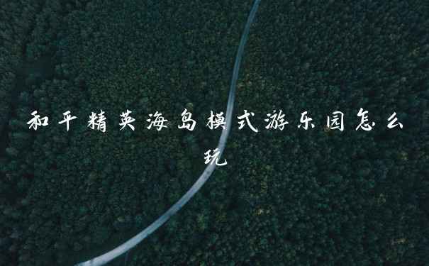 和平精英海岛模式游乐园怎么玩