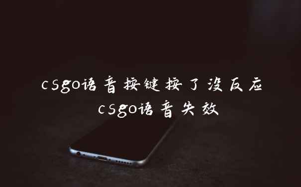 csgo语音按键按了没反应 csgo语音失效