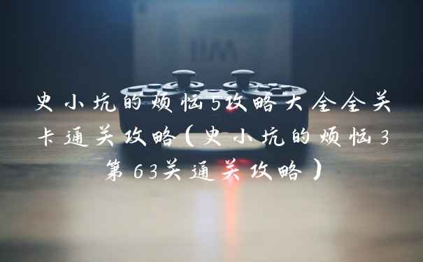 史小坑的烦恼5攻略大全全关卡通关攻略（史小坑的烦恼3第63关通关攻略）