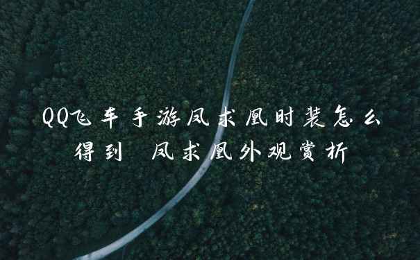 QQ飞车手游凤求凰时装怎么得到 凤求凰外观赏析