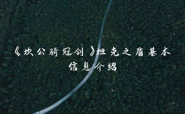 《坎公骑冠剑》坦克之盾基本信息介绍