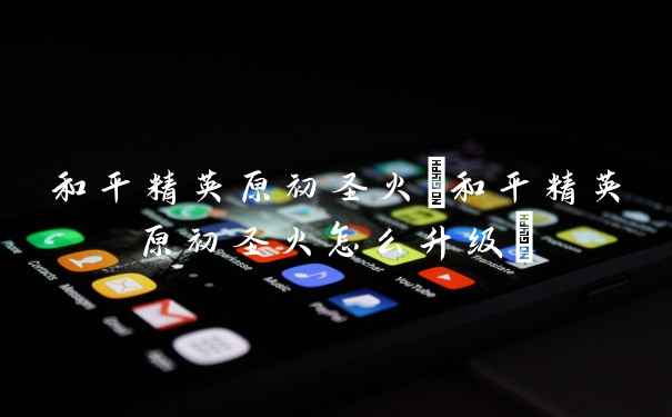 和平精英原初圣火(和平精英原初圣火怎么升级)