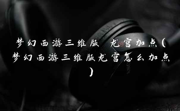 梦幻西游三维版 龙宫加点（梦幻西游三维版龙宫怎么加点）