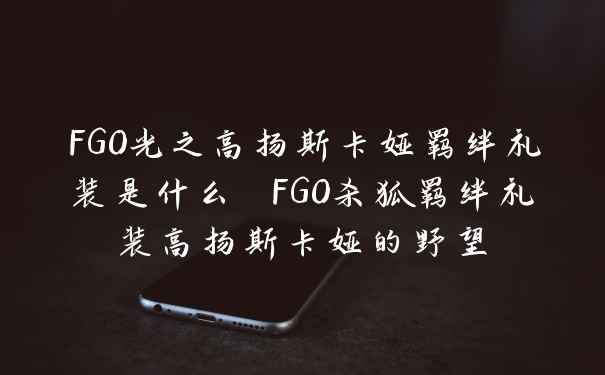 FGO光之高扬斯卡娅羁绊礼装是什么 FGO杀狐羁绊礼装高扬斯卡娅的野望
