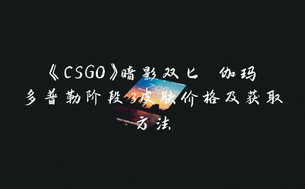 《CSGO》暗影双匕 伽玛多普勒阶段3皮肤价格及获取方法
