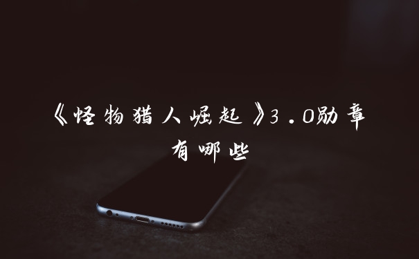 《怪物猎人崛起》3.0勋章有哪些