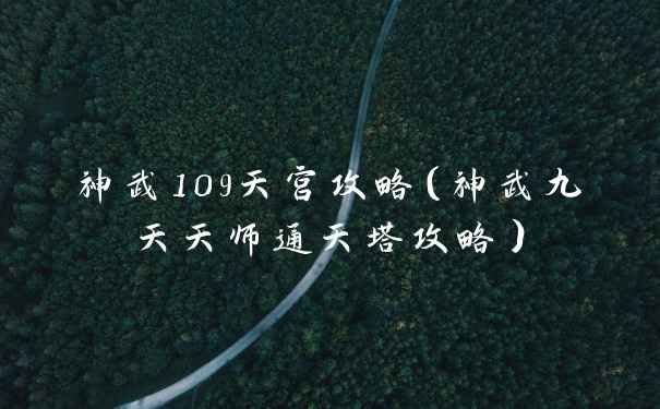 神武109天宫攻略（神武九天天师通天塔攻略）