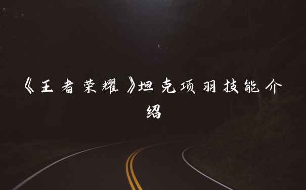 《王者荣耀》坦克项羽技能介绍