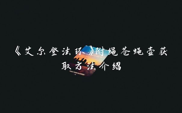 《艾尔登法环》附绳苍蝇壶获取方法介绍