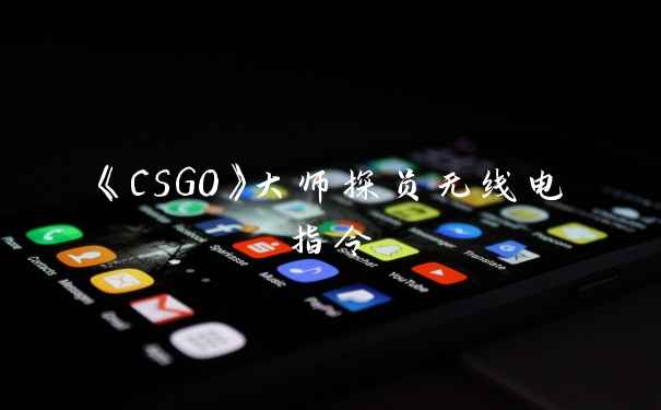《CSGO》大师探员无线电指令