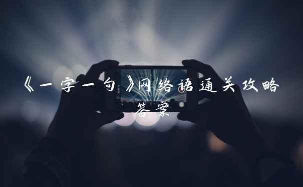 《一字一句》网络语通关攻略答案