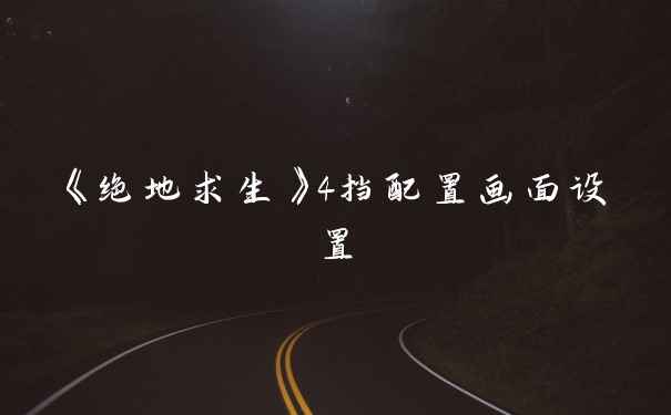《绝地求生》4挡配置画面设置