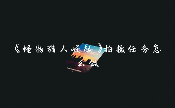 《怪物猎人崛起》拍摄任务怎么做