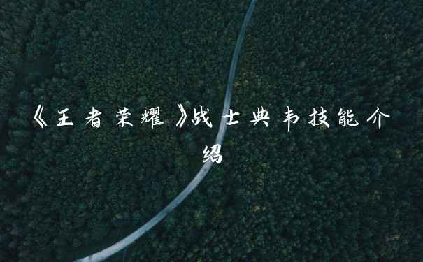 《王者荣耀》战士典韦技能介绍