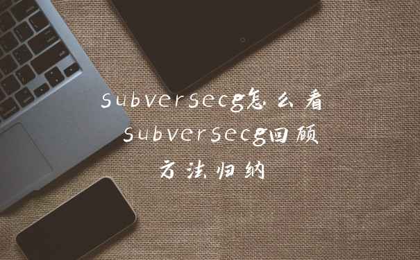 subversecg怎么看 subversecg回顾方法归纳