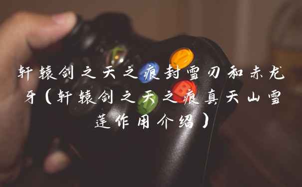 轩辕剑之天之痕封雪刃和赤龙牙(轩辕剑之天之痕真天山雪莲作用介绍)