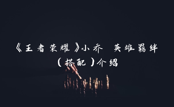 《王者荣耀》小乔 英雄羁绊(搭配)介绍
