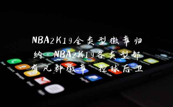 NBA2K19全类型徽章归纳 NBA2K19各类型都有几种徽章 控球后卫