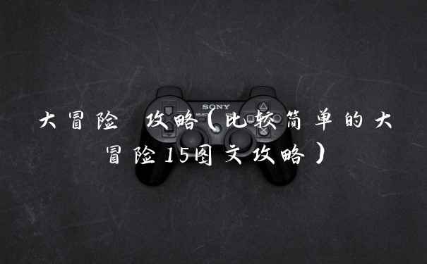 大冒险 攻略(比较简单的大冒险15图文攻略)