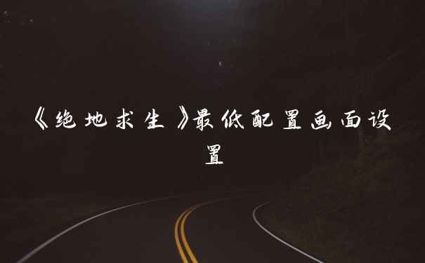 《绝地求生》最低配置画面设置