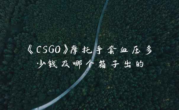 《CSGO》摩托手套血压多少钱及哪个箱子出的