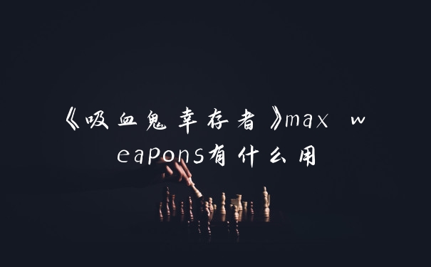 《吸血鬼幸存者》max weapons有什么用