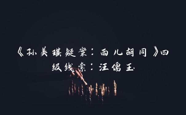 《孙美琪疑案：雨儿胡同》四级线索：汪儒玉