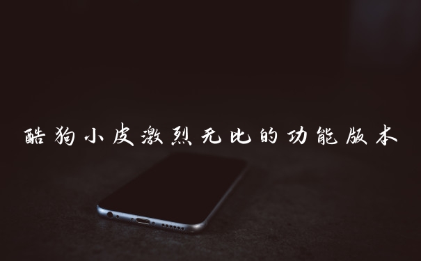 酷狗小皮激烈无比的功能版本