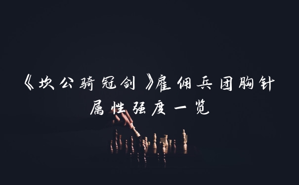 《坎公骑冠剑》雇佣兵团胸针属性强度一览