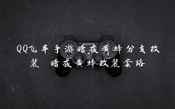 QQ飞车手游暗夜黄蜂分支改装 暗夜黄蜂改装套路