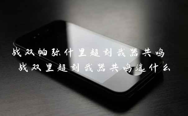 战双帕弥什里超刻武器共鸣 战双里超刻武器共鸣选什么
