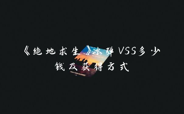 《绝地求生》冰弹VSS多少钱及获得方式