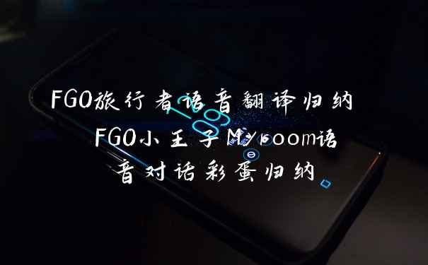 FGO旅行者语音翻译归纳 FGO小王子Myroom语音对话彩蛋归纳