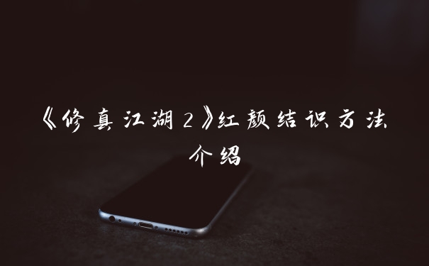 《修真江湖2》红颜结识方法介绍