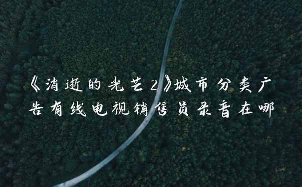 《消逝的光芒2》城市分类广告有线电视销售员录音在哪