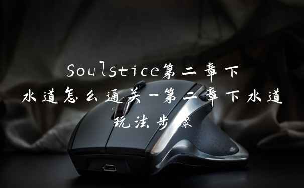 Soulstice第二章下水道怎么通关-第二章下水道玩法步骤